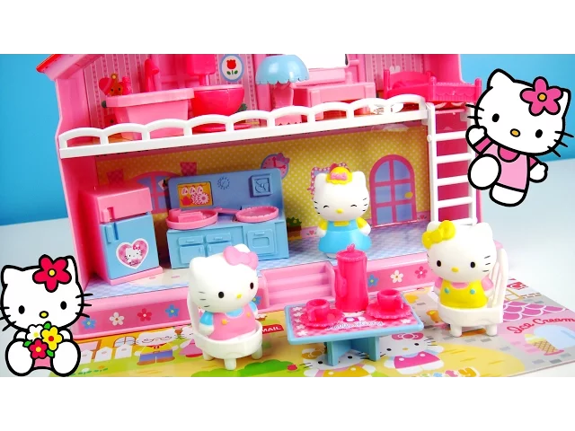 hello kitty 凱蒂貓 好朋友的家遊戲組 咪咪和瑪麗媽媽 在可愛的家 用餐下午茶 學注音ㄅㄆㄇ 玩具開箱